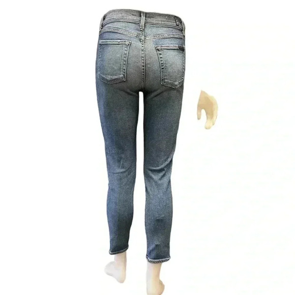 7 FOR ALL MANKIND Luxe Vintage High Waist Ankle Skinny Jean Silver Stripe 29/8 - Picture 4 of 15